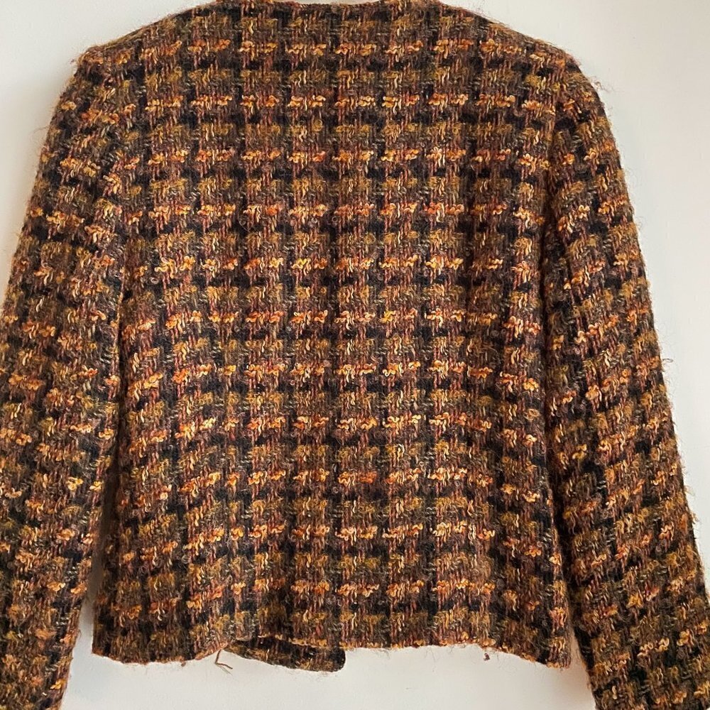 Vintage Leighton Barrett Madison wool Tweed Textured Cropped Blazer S - Picture 5 of 5